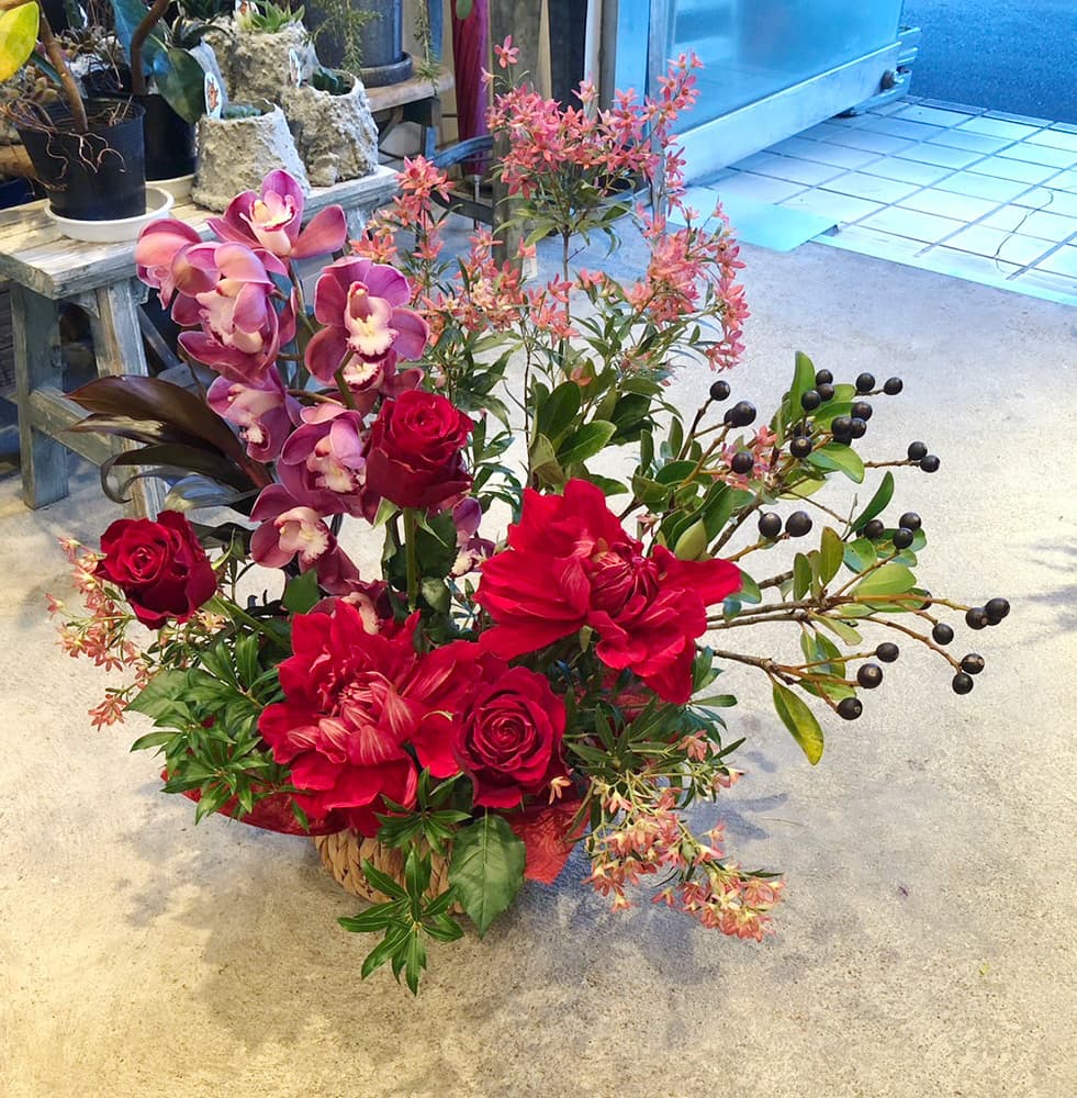 富士市花屋ローズヒップの敬老の日のお花のプレゼント特集のアレンジメント
