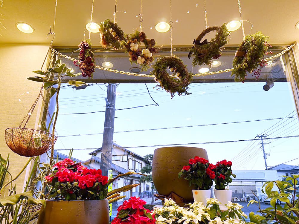 富士市花屋ローズヒップのクリスマスリース