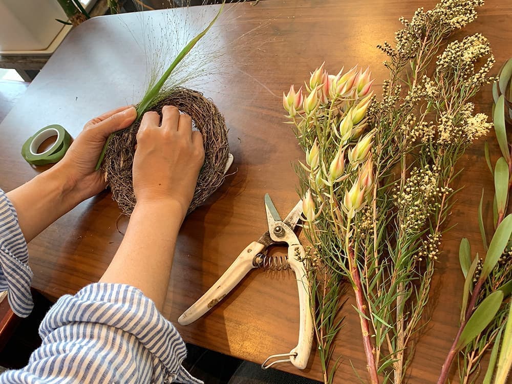 富士市おしゃれ花屋ローズヒップのフラワーレッスン